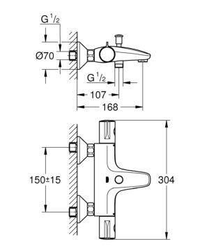 Termosegisti vannile Grohtherm 800