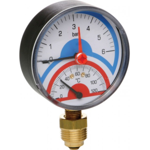TERMOMANOMEETER Ø80 4bar 120°C, KÜLJELT ÜHENDUS 1/2"