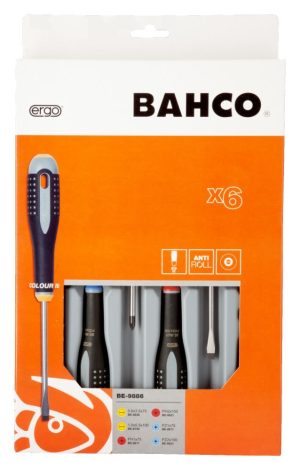 Kruvikeerajate komplekt Bahco ERGO™, 6 osa, PH1/2, PZ1/2, SL3,5/5,5