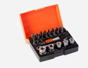 Padrunite 6-13mm ja otsikute PH,PZ,SL,HEX,TX komplekt, narrega, 26 osa