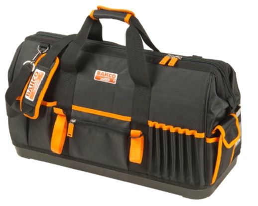 TÖÖRIISTAKOTT SULETAVATE VÄLIS-JA SISETASKUTEGA PLASTIKUST PÕHJAGA 24", 48l, 600x230x370mm