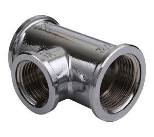 Messingist ahenev kroomitud kolmik 3/4"-1/2"-3/4"