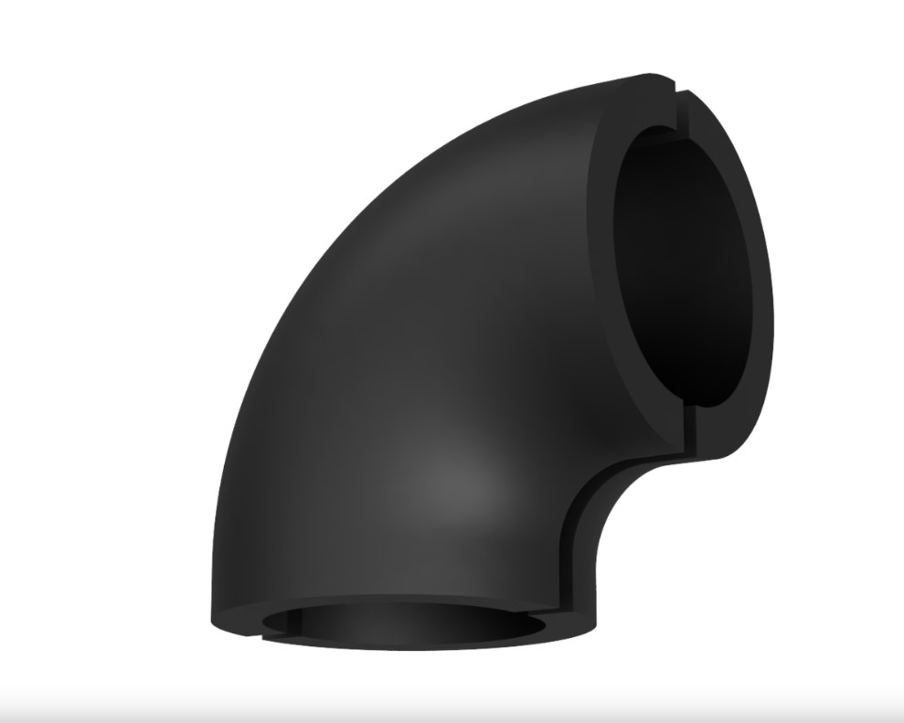 ISOLATSIOON MUST PÕLV 1" 1/4, DN32, 90°, 10tk/kast