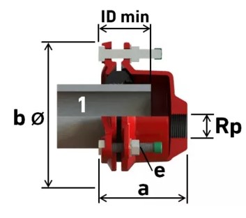 TOLERANTSMUHVIGA OTSAKORK DN100, 104-132mm X 2'', SK, TÕMBEKINDEL EPDM/A2, PN16