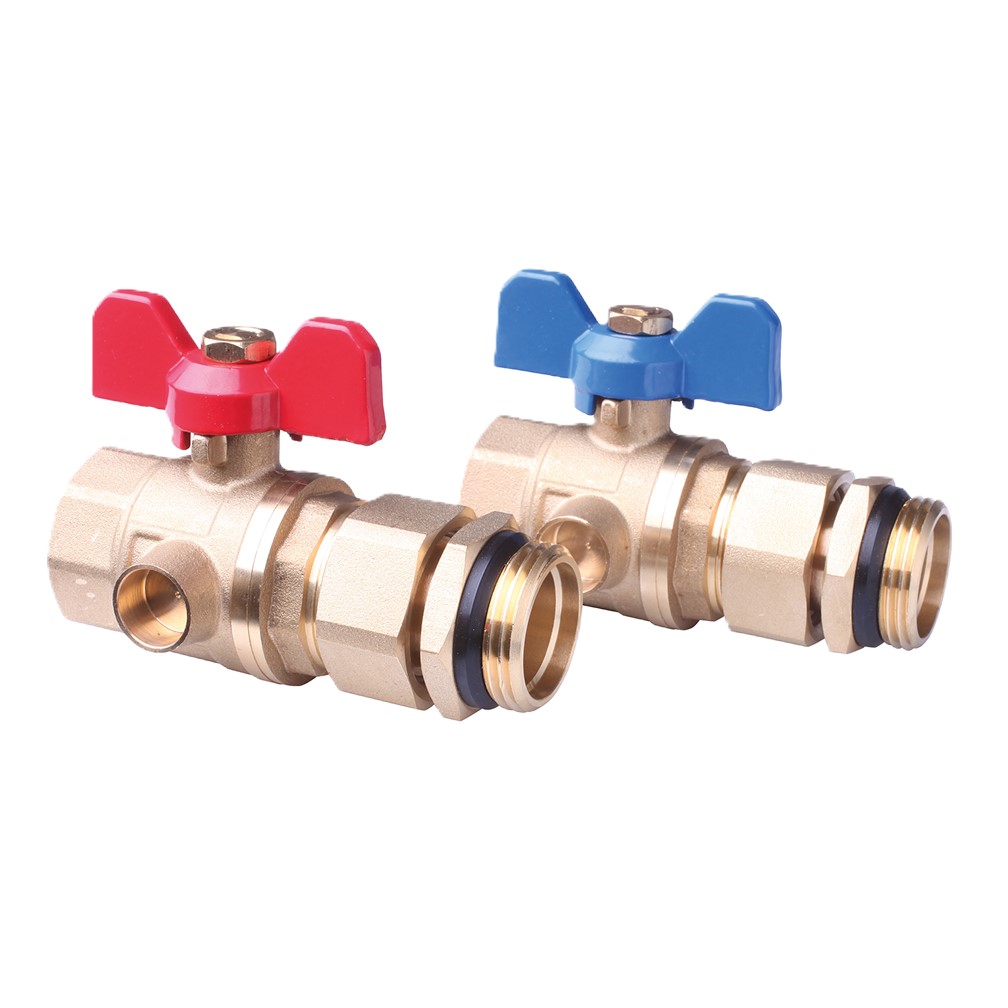 KOLLEKTORI KUULVENTIIL 1"-1", 2tk SININE/PUNANE