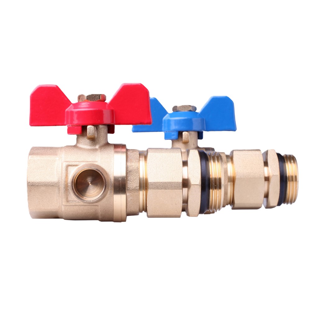 KOLLEKTORI KUULVENTIIL 1"-1", 2tk SININE/PUNANE